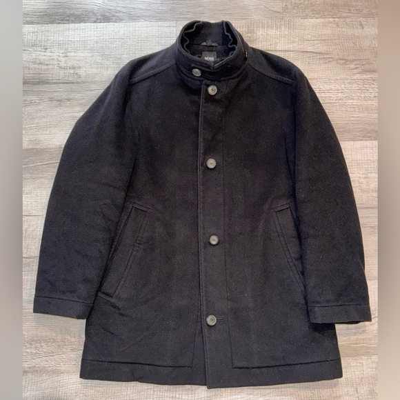 Hugo Boss Virgin Wool & Cashmere Relaxed Fit Coat - Picture 1 of 15
